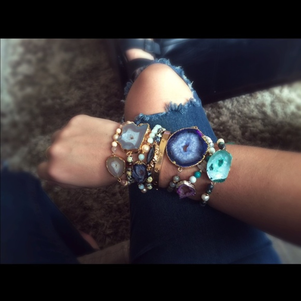 Druzy bracelets boho jewelry